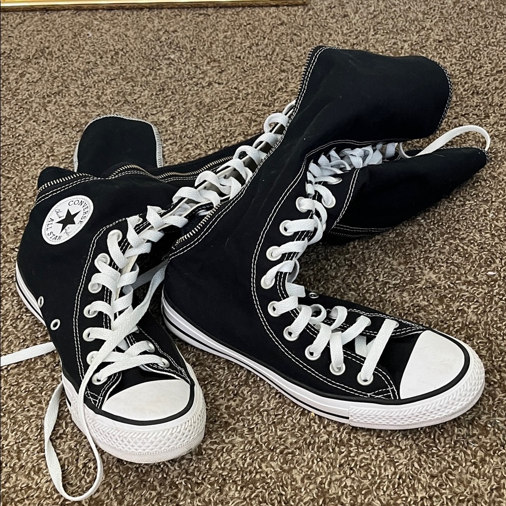 Converse Black and White knee high Sneakers